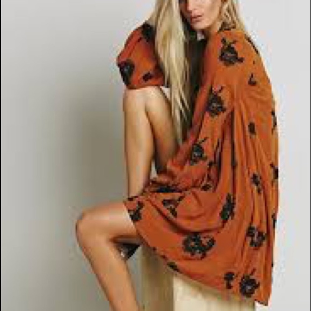 Free People : Austin Dress - rust and stitching